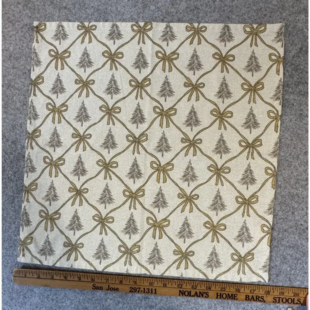 Rachel Ashwell Shabby Chic Christmas Napkins Set 6 +1 Gold Trees Bows